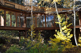 Covered walkway Tahoe home