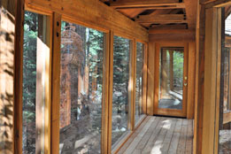 Covered walkway Tahoe home